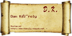 Dan Károly névjegykártya