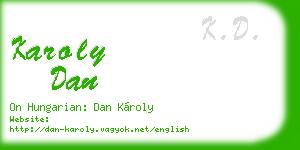 karoly dan business card